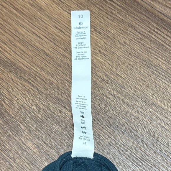 Lululemon Align V-Neck Longline Bra Dark Green Size 10 - Picture 4 of 5